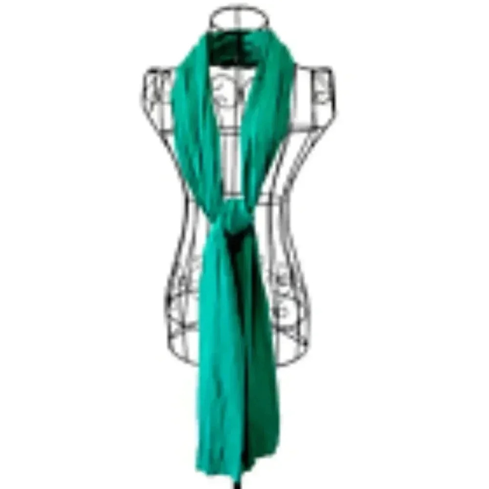 Scarf Shawl Wrap Women's Green 22" x 92" Lightweight Thin